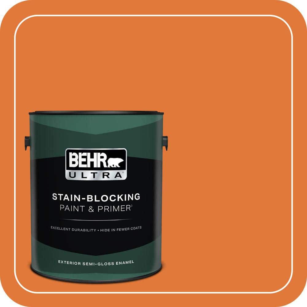 BEHR ULTRA 1 gal. #S-G-260 Citrus Blast Semi-Gloss Enamel Exterior Paint & Primer