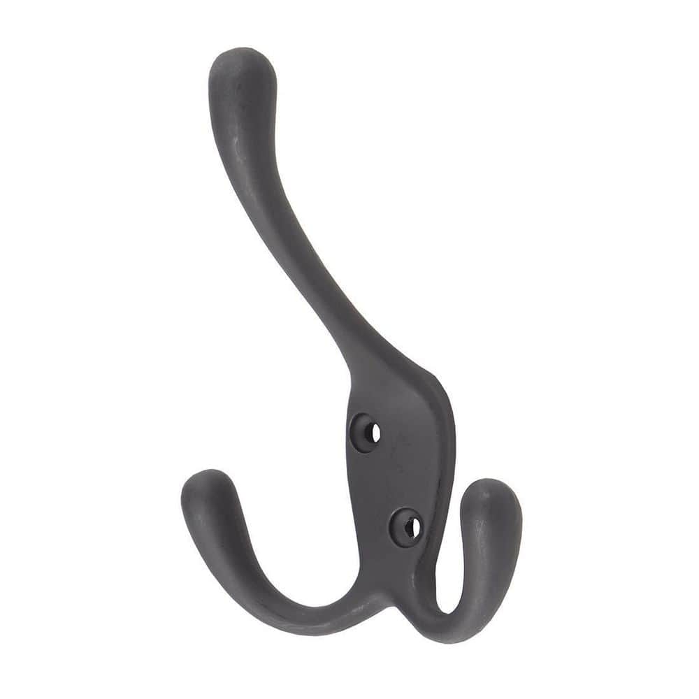 Everbilt J-Hook Robe/Towel Hook Triple Hook in Matte Black (4)