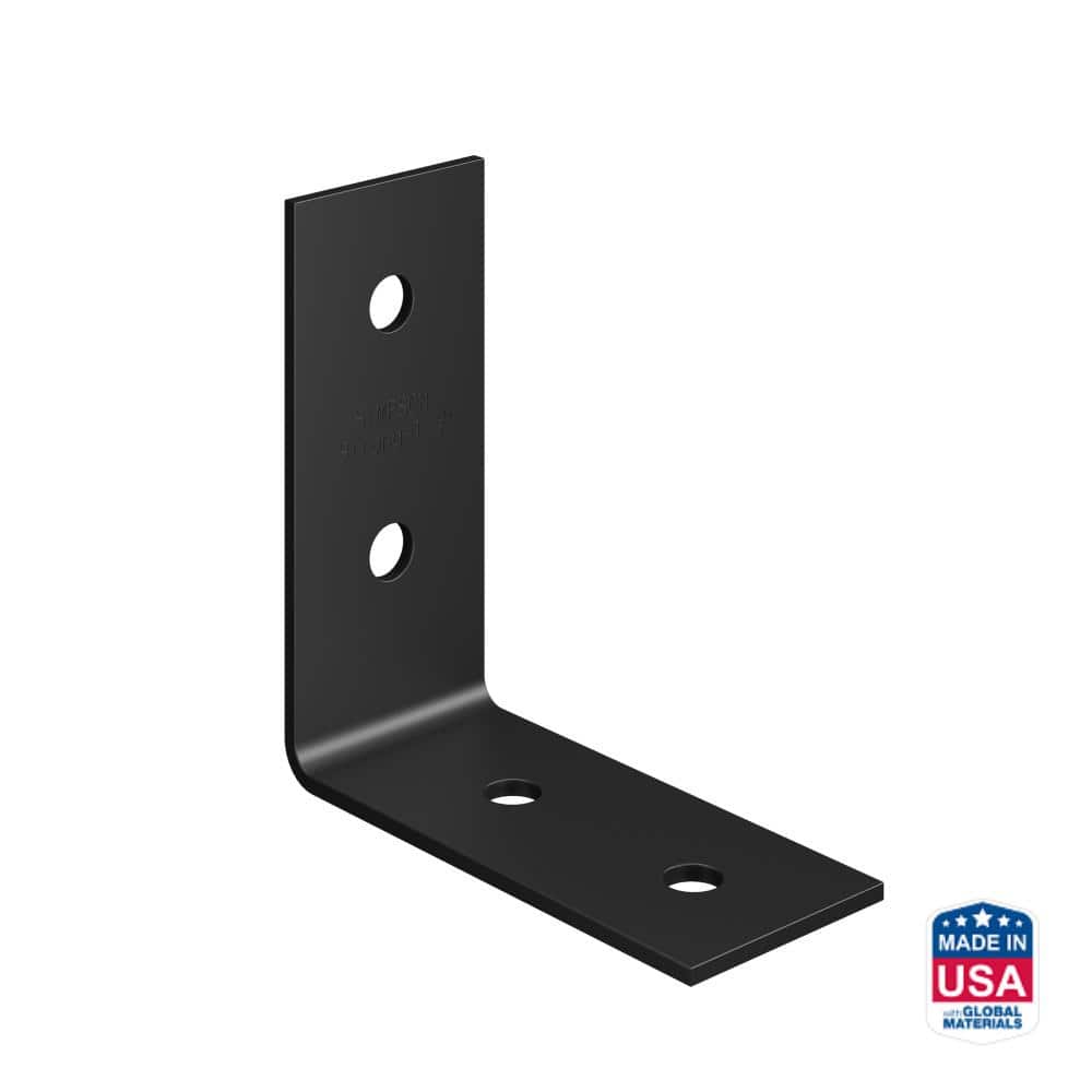 Simpson Strong-Tie HLPC 5.75 in. x 2.5 in. Black Powder-Coated Ornamental Heavy Angle (1)