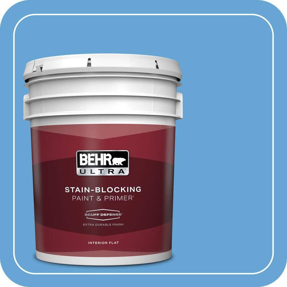 BEHR ULTRA 5 gal. #560B-5 Ocean Tropic Extra Durable Flat Interior Paint & Primer