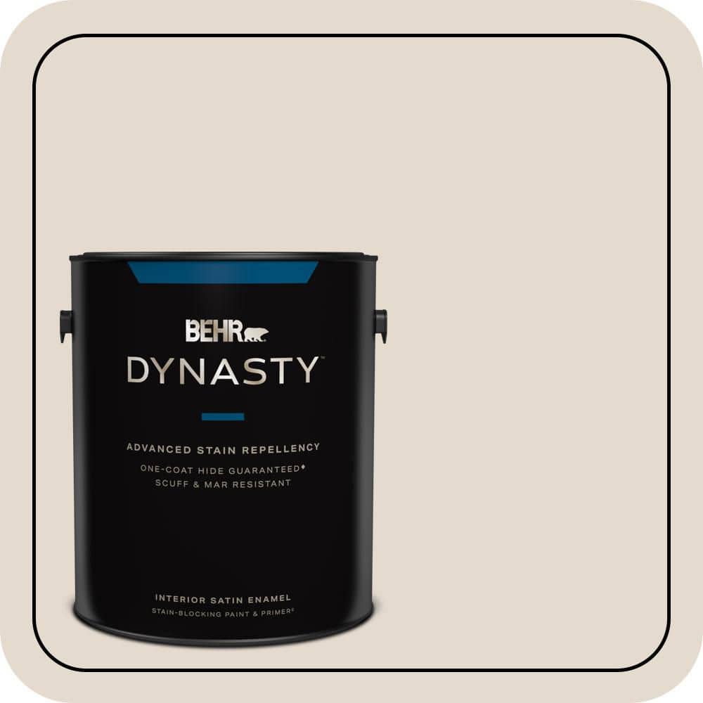 BEHR DYNASTY 1 gal. #W-B-720 Oyster Satin Enamel Interior Stain-Blocking Paint and Primer