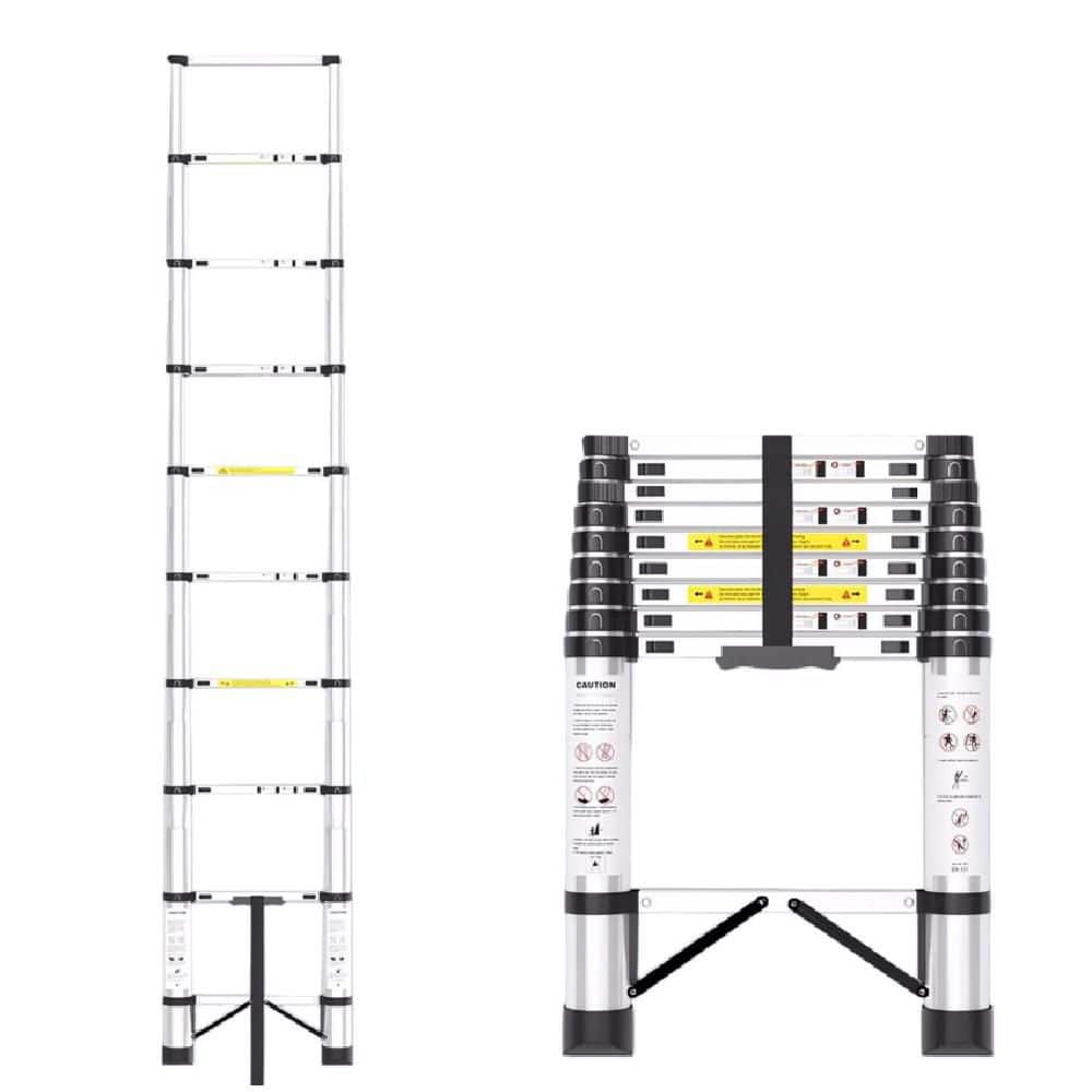 WRIGHTMASTER 12.5 ft. Stainless Steel Extension Ladder with Non-Slip Feet, 330 lbs. Load Capacity Type IA Duty Rating