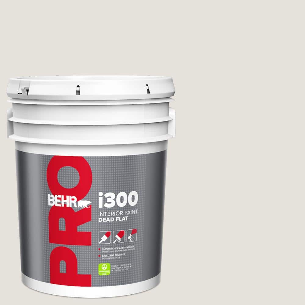 BEHR PRO 5 Gal. #PPU18-08 Painters White Dead Flat Interior Paint