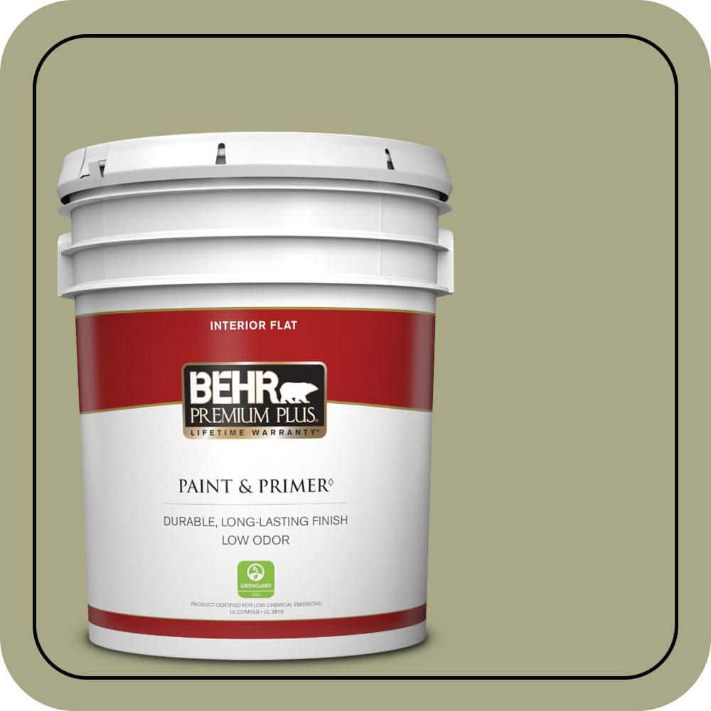 BEHR PREMIUM PLUS 5 gal. #S360-4 Meditation Time Flat Low Odor Interior Paint & Primer