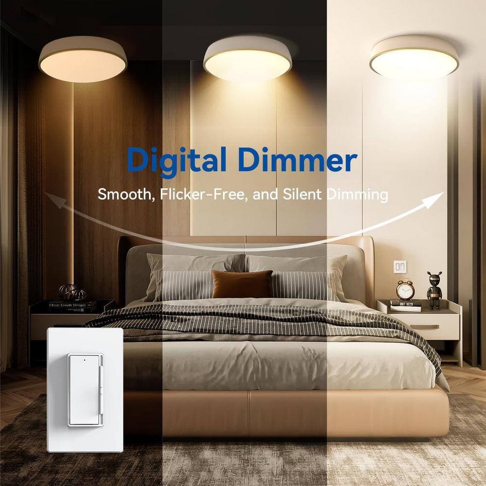 Yichuhaoxi Digital White Lights Touch Dimmer Switch Single Pole for Dimmable LED/CFL 1-Pack (3)