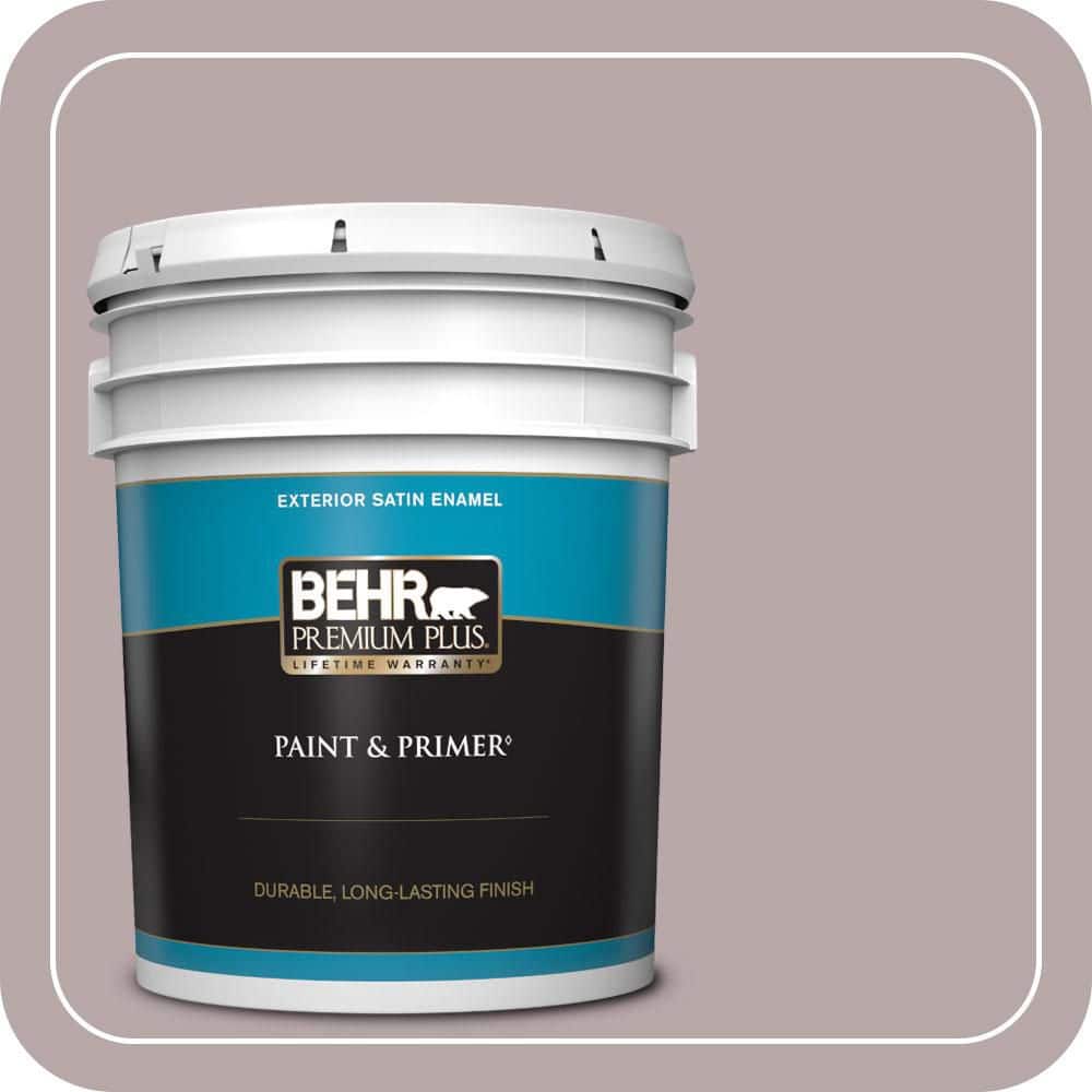 BEHR PREMIUM PLUS 5 gal. #MQ1-36 Object of Desire Satin Enamel Exterior Paint & Primer