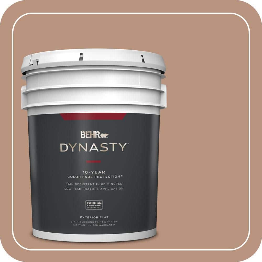 BEHR DYNASTY 5 gal. #MQ1-59 Caramel Cream Flat Exterior Stain-Blocking Paint & Primer