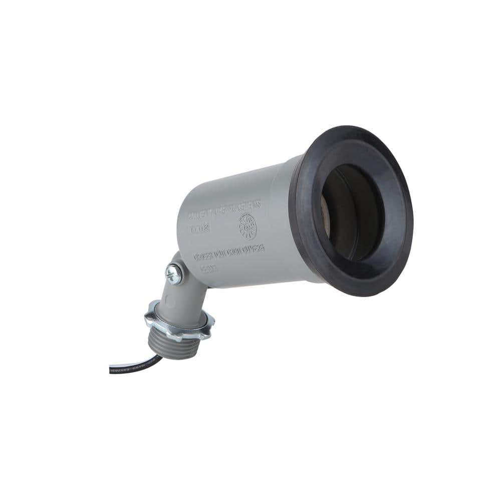 Commercial Electric Gray Outdoor Flood Light Weatherproof Lamp Holder with External Rubber Gasket (4)