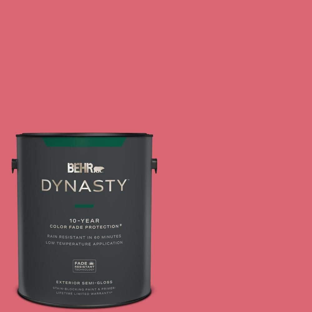 BEHR DYNASTY 1 Gal. #P150-5A Strawberry Taffy Semi-Gloss Enamel Exterior Stain-Blocking Paint and Primer