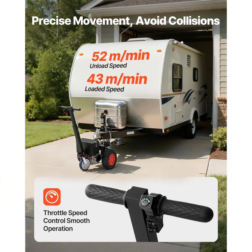 SKYSHALO 3600 lbs. Capacity Electric Trailer Dolly, 600 lbs. Tongue, 800W Motor, 2 & 1‑7/8 in. Hitch Balls for RV/Boat, 24V (3)