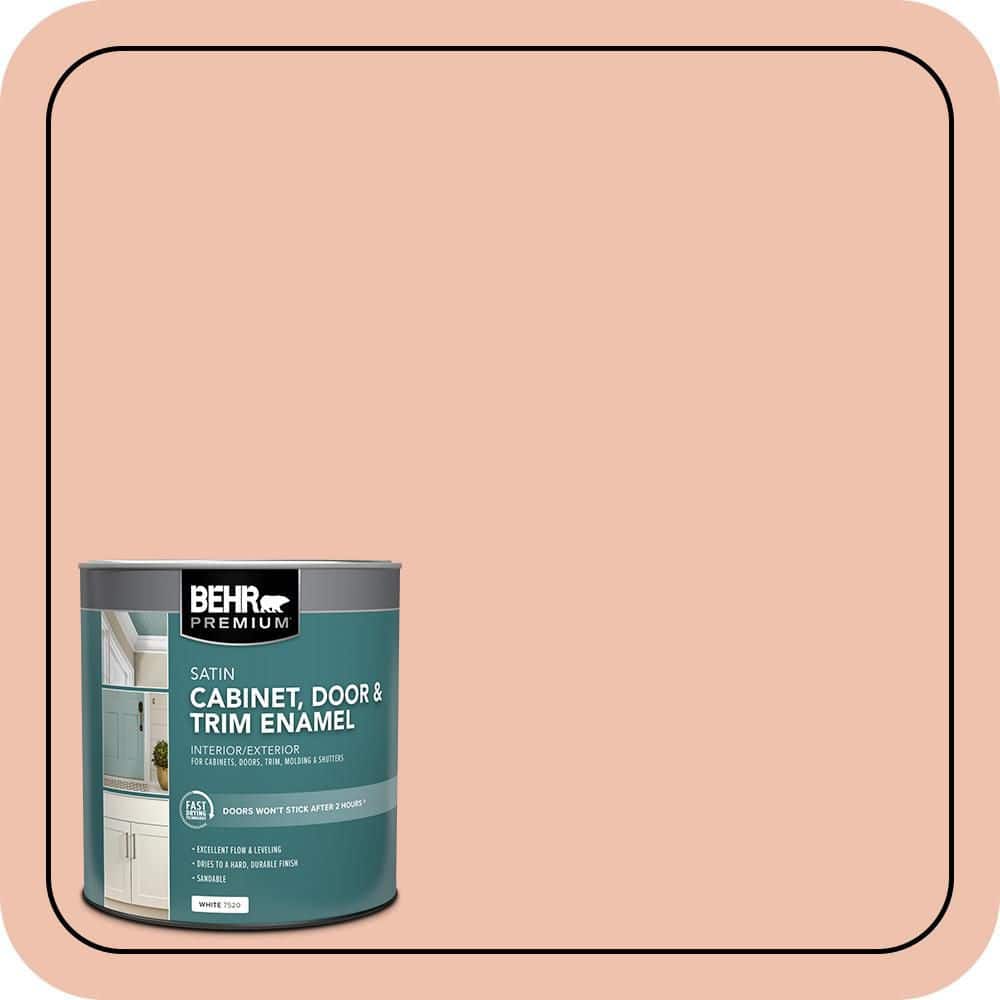 BEHR PREMIUM 1 qt. #M180-3 Flamingo Feather Satin Enamel Interior/Exterior Cabinet, Door & Trim Paint (1)
