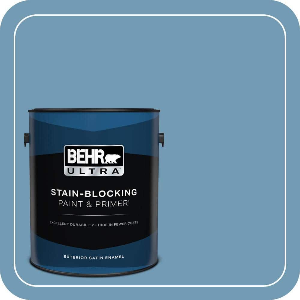 BEHR ULTRA 1 gal. #560D-5 Ocean View Satin Enamel Exterior Paint & Primer