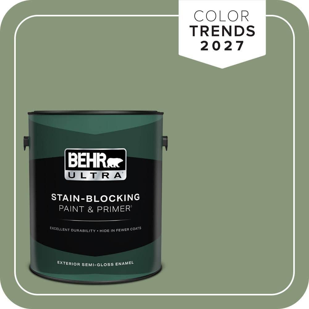 BEHR ULTRA 1 gal. #S390-5 Laurel Tree Semi-Gloss Enamel Exterior Paint & Primer