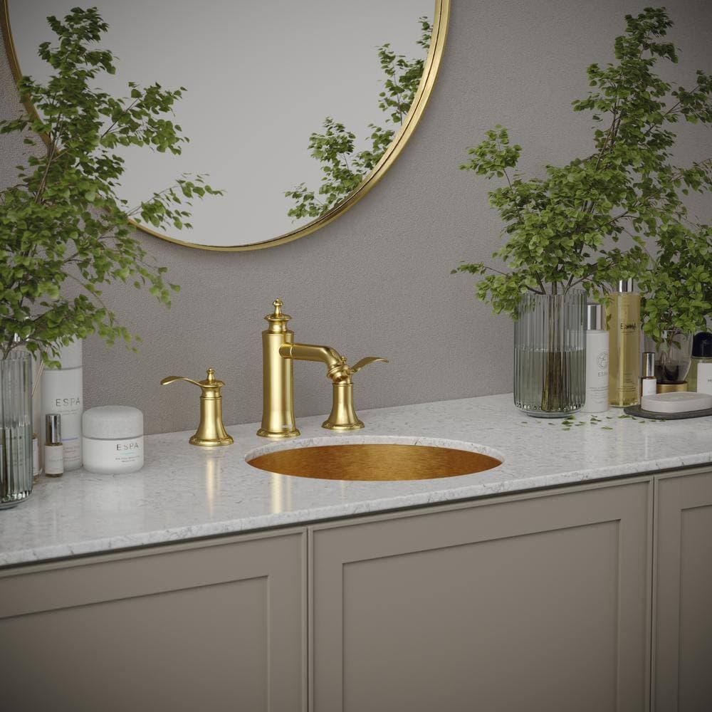 Karran CCU100 15-3/4 in. Stainless Steel Undermount Bathroom Sink in Yellow Gold (3)