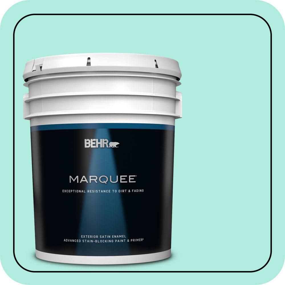 BEHR MARQUEE 5 gal. #MQ4-23 Aloha Satin Enamel Exterior Paint & Primer