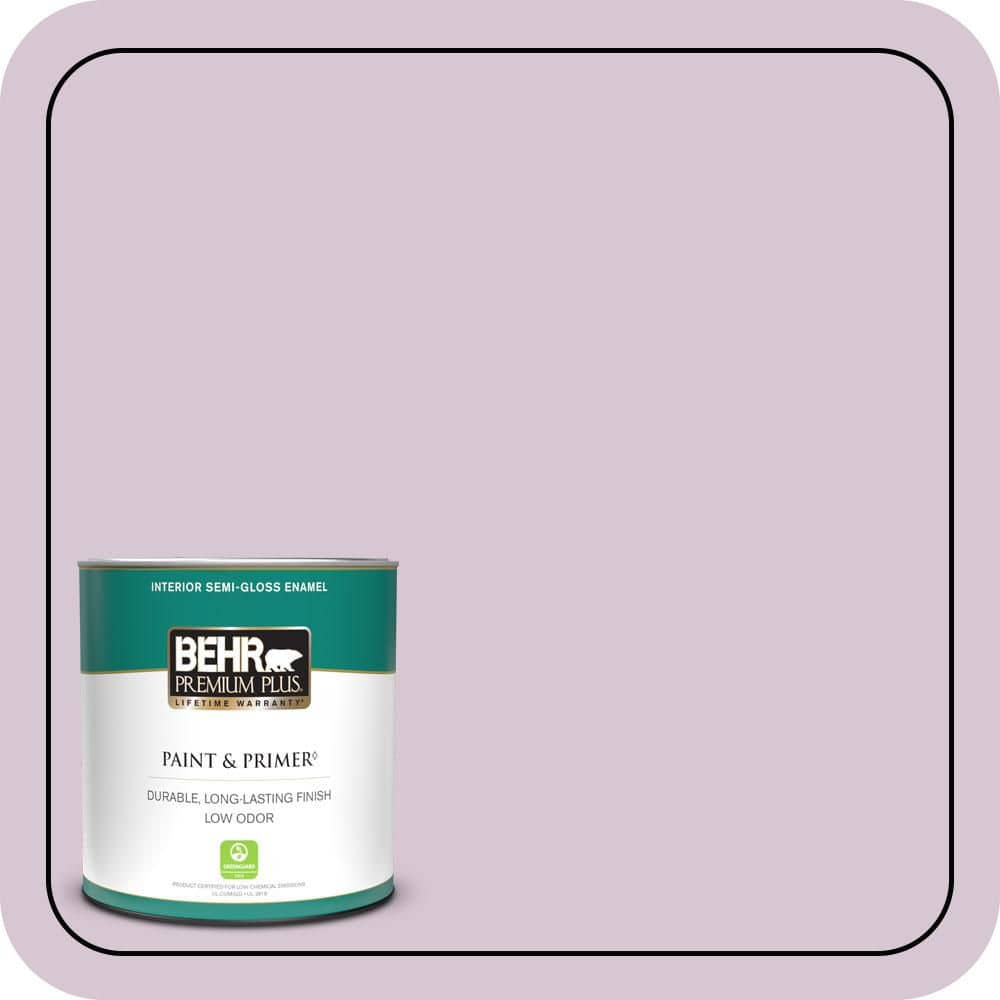 BEHR PREMIUM PLUS 1 qt. #680E-3 Rosy Lavender Semi-Gloss Enamel Low Odor Interior Paint & Primer