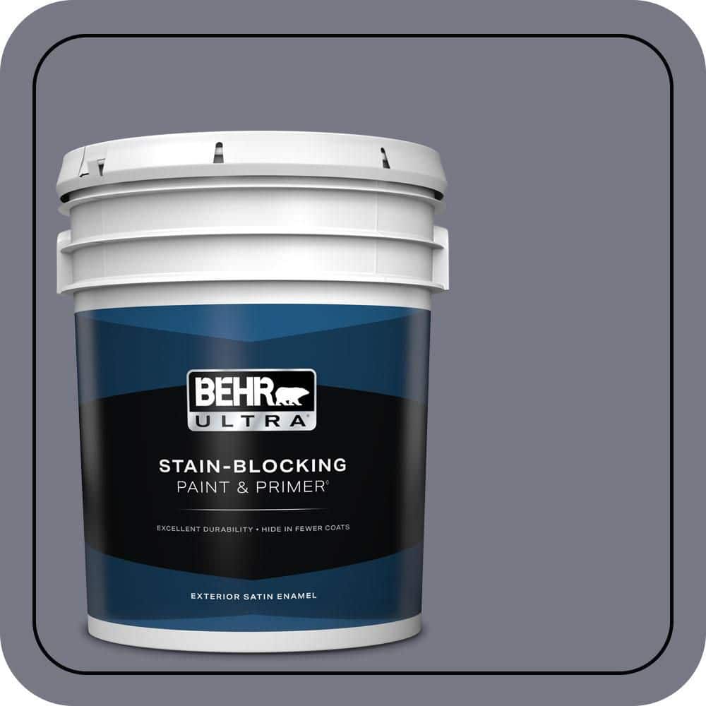 BEHR ULTRA 5 gal. #N540-5 Infamous Satin Enamel Exterior Paint & Primer