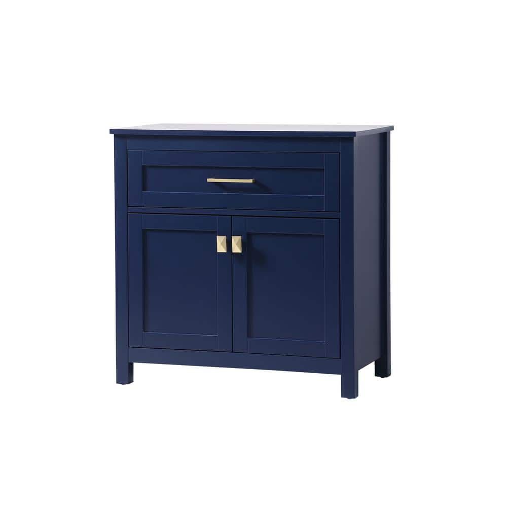 Unbranded Timeless Home 30 in. W x 16 in. D x 30 in. H Blue Freestanding Linen Cabinet (3)