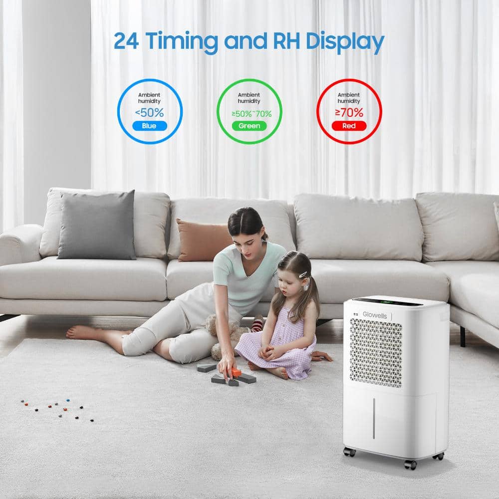 WOCK 34 pt. 2500 sq.ft Dehumidifier in White with 3 Modes, Quiet with Smart Compressor, Dry Clothes, 24H Timer (3)
