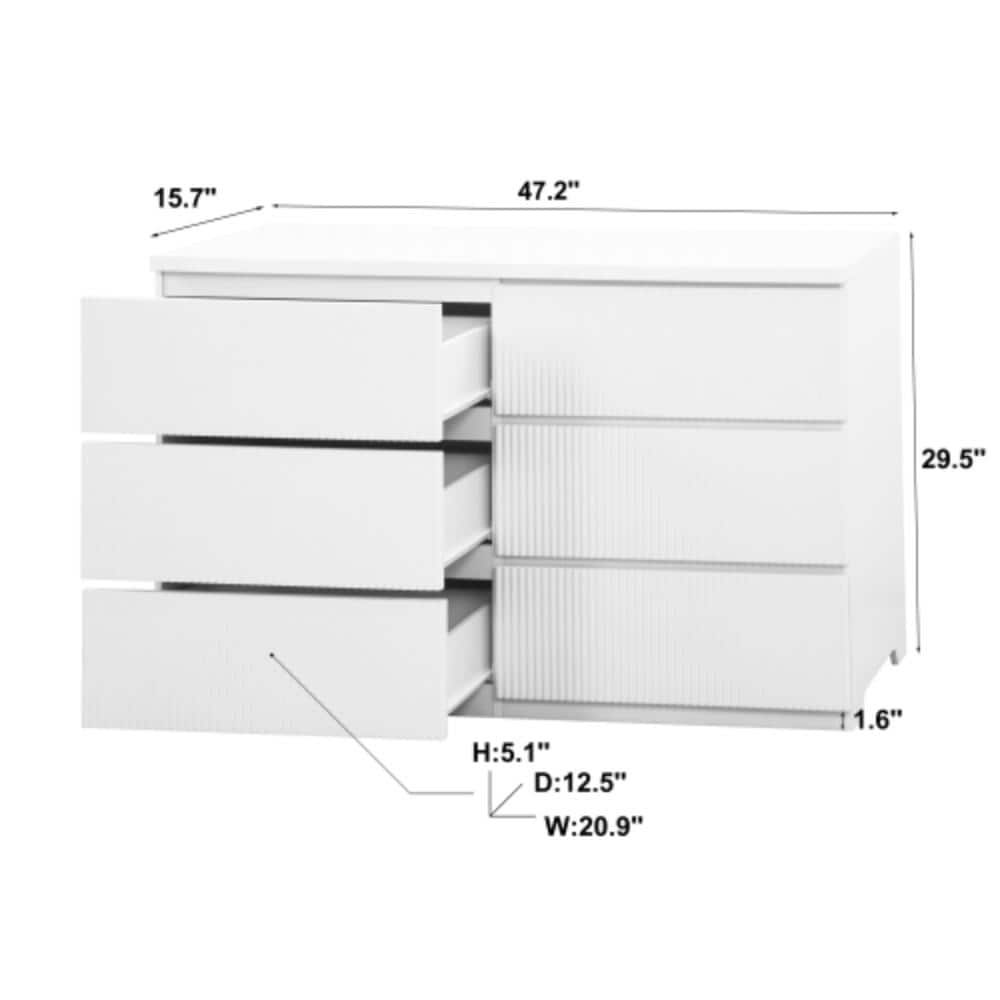 Unbranded 47.2 in. W x 15.74 in. D x 29.5 in. H Bathroom White Linen Cabinet (2)