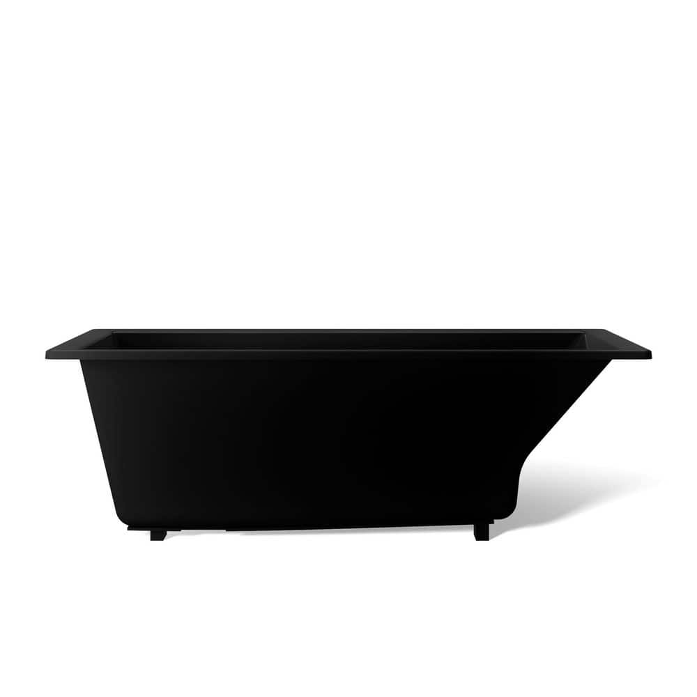 KOHLER Underscore 66 in. x 32 in. Rectangular Soaking Bathtub with Reversible Drain in Black (3)
