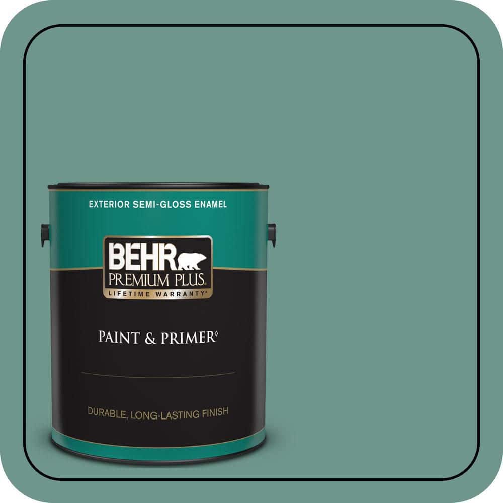 BEHR PREMIUM PLUS 1 gal. #M440-5 Lunar Tide Semi-Gloss Enamel Exterior Paint & Primer