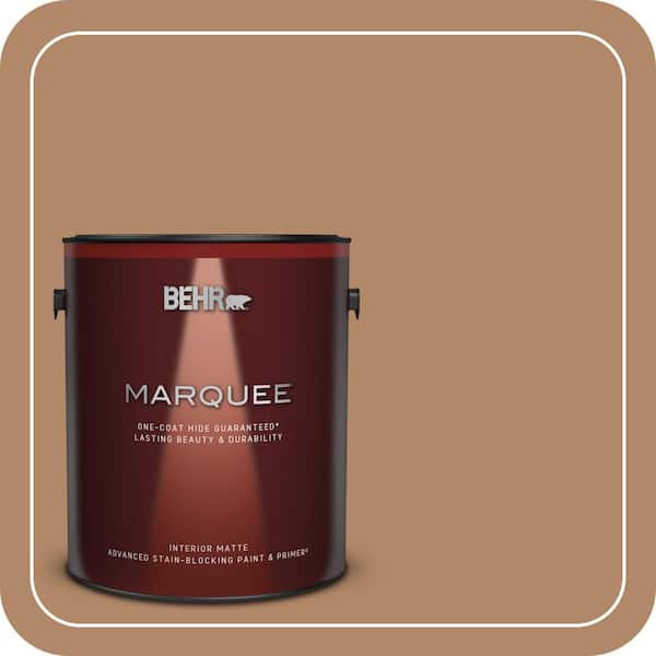 BEHR MARQUEE 1 gal. #MQ2-02 Syrup One-Coat Hide Matte Interior Paint & Primer (2)