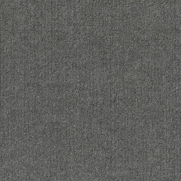 TrafficMaster Abenake Single Rib - Gray Residential 18 x 18 in. Peel and Stick Carpet Tile Square (22.5 sq. Ft.)