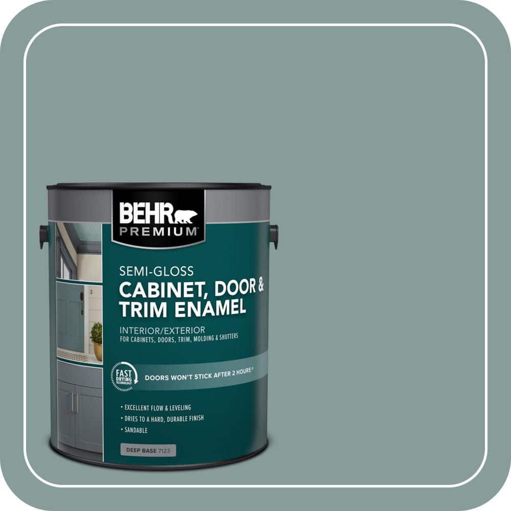 BEHR PREMIUM 1 gal. #PPU12-04 Agave Semi-Gloss Enamel Interior/Exterior Cabinet, Door & Trim Paint