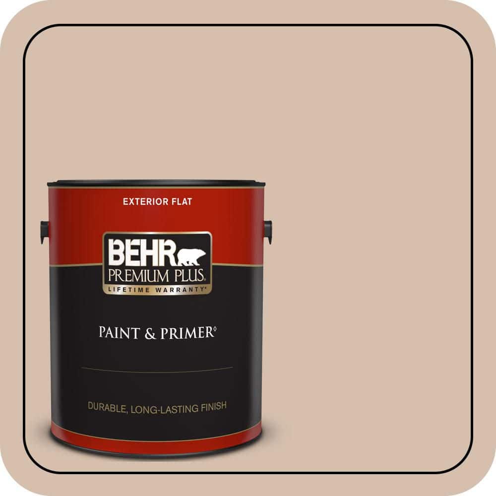 BEHR PREMIUM PLUS 1 gal. #MQ2-36 Elusive Dawn Flat Exterior Paint & Primer
