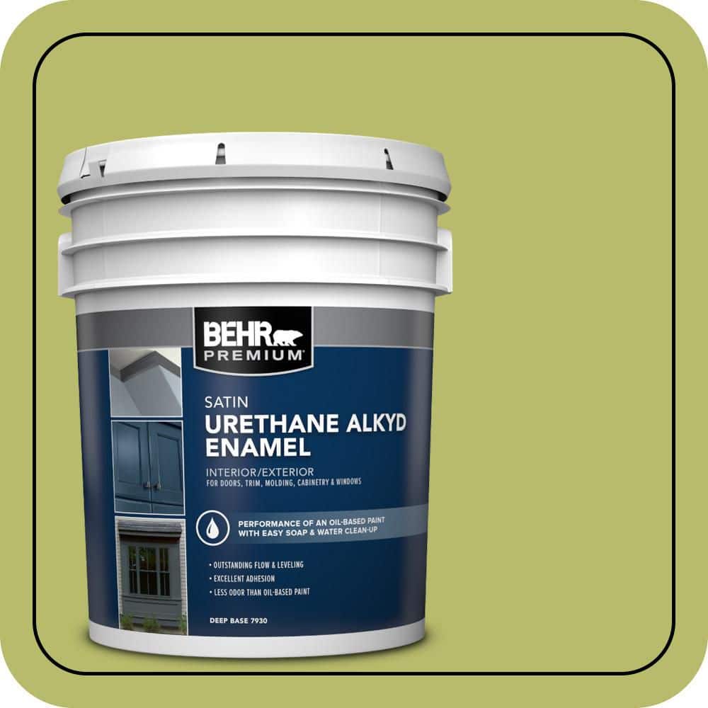 BEHR PREMIUM 5 gal. #P360-5 Citrus Peel Urethane Alkyd Satin Enamel Interior/Exterior Paint