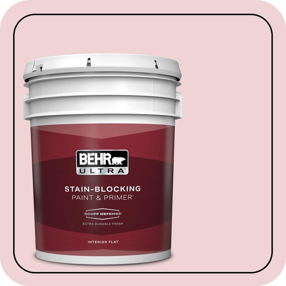 BEHR ULTRA 5 gal. #S140-1 Radiant Rose Extra Durable Flat Interior Paint & Primer