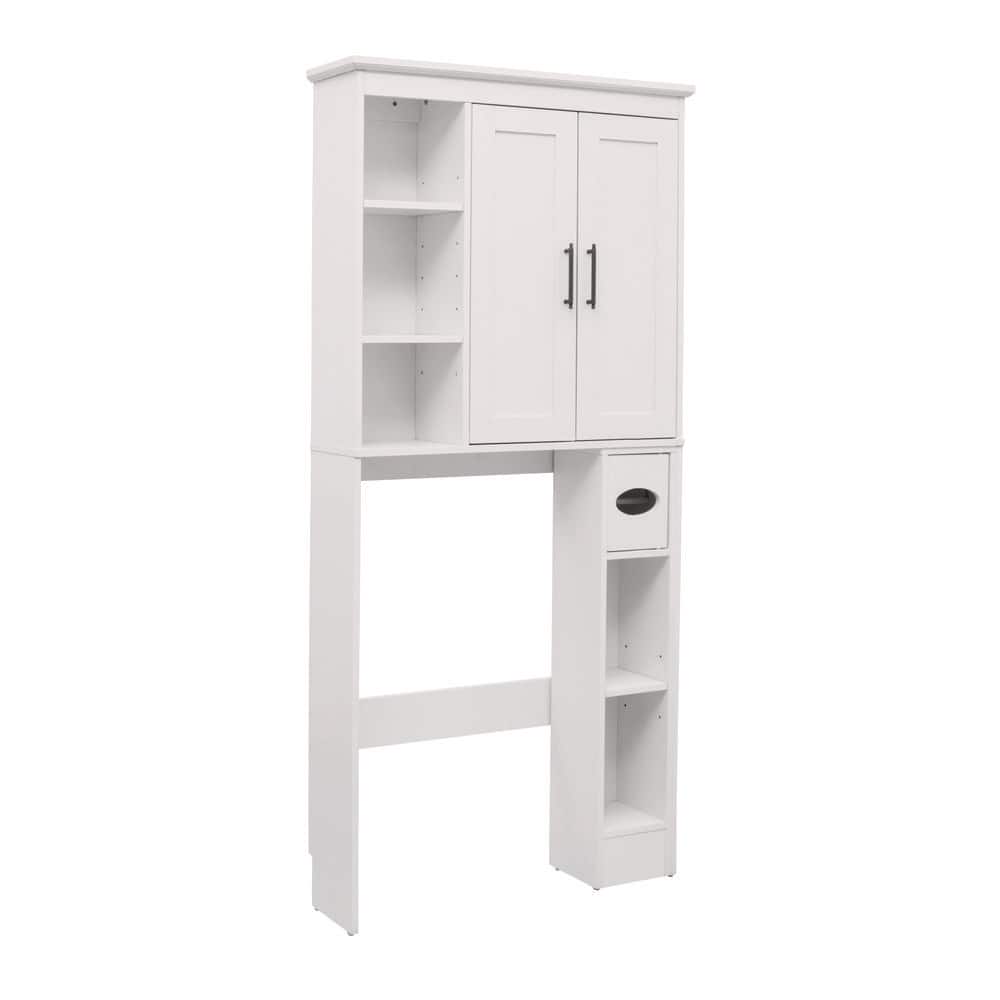 Glacier Bay 29 in. W x 65 in. H x 8.78 in. D White Over The Toilet Storage with Adjustable Shelves (3)
