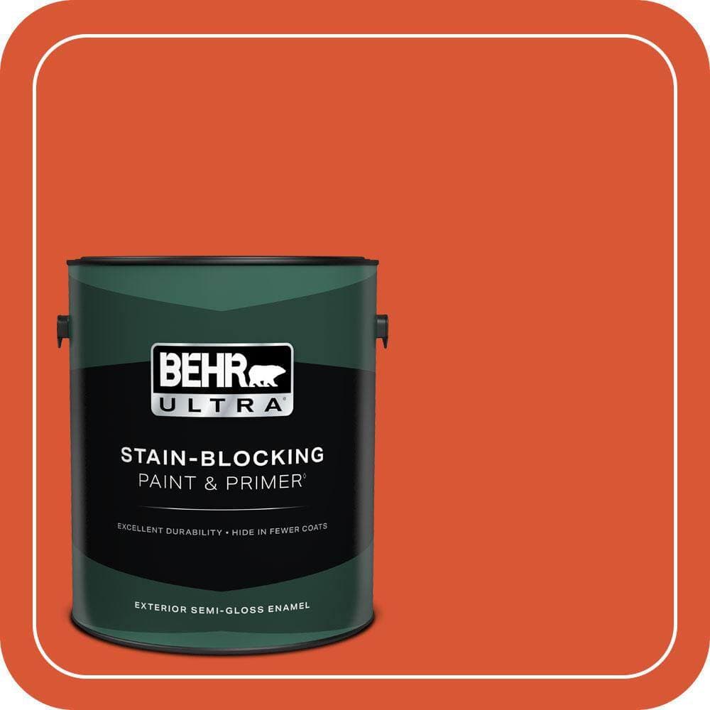 BEHR ULTRA 1 gal. #P190-7 Inferno Semi-Gloss Enamel Exterior Paint & Primer