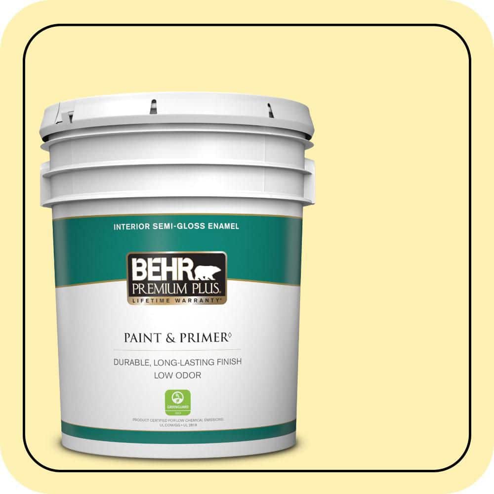 BEHR PREMIUM PLUS 5 gal. #P310-3 Firefly Semi-Gloss Enamel Low Odor Interior Paint & Primer