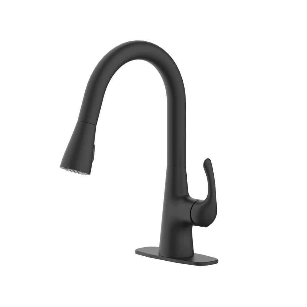 Glacier Bay Clare Single Handle Pull Down Sprayer Laundry Utility Faucet in Matte Black