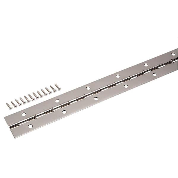 Everbilt 1-1/2 in. x 72 in. Bright Nickel Continuous Hinge (2)