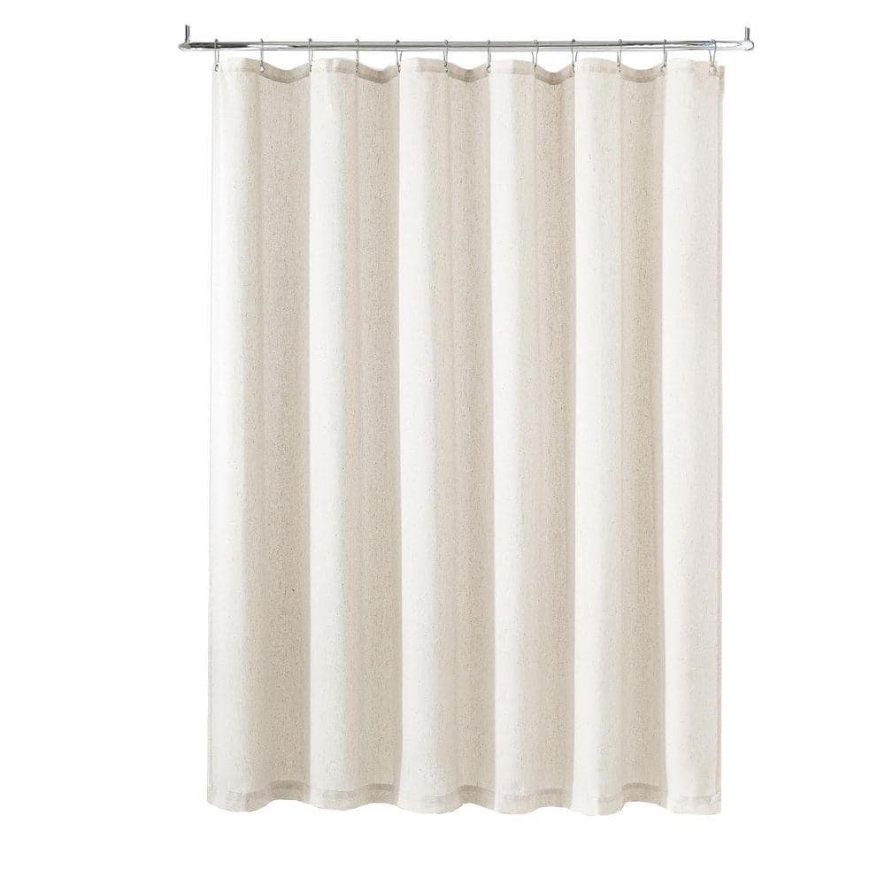 JFVKAF 90x72 Shower Curtain Linen Neutral Extra Long Boho Shabby Chic Rustic Cloth Drapes Earth Tone Cream Ivory (1)