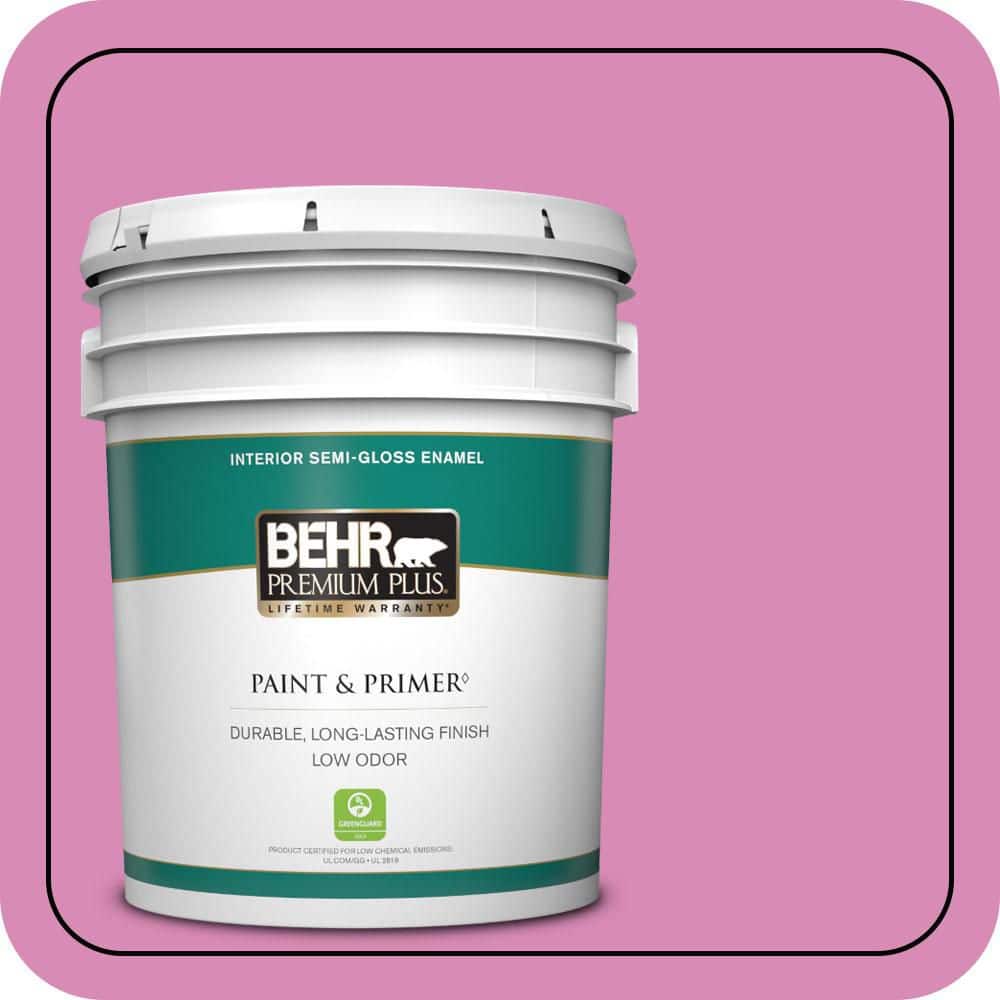 BEHR PREMIUM PLUS 5 gal. #P120-3 High Maintenance Semi-Gloss Enamel Low Odor Interior Paint & Primer