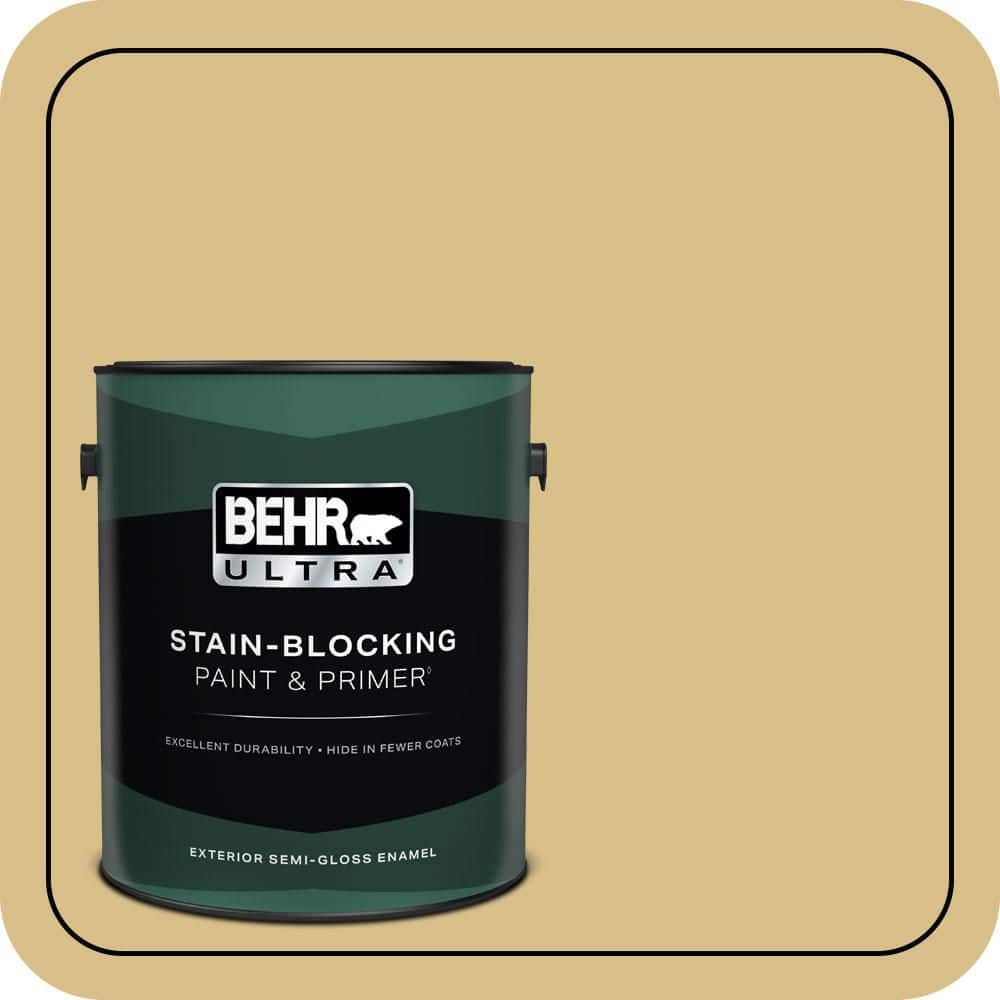 BEHR ULTRA 1 gal. #MQ2-18 Honey Tea Semi-Gloss Enamel Exterior Paint & Primer
