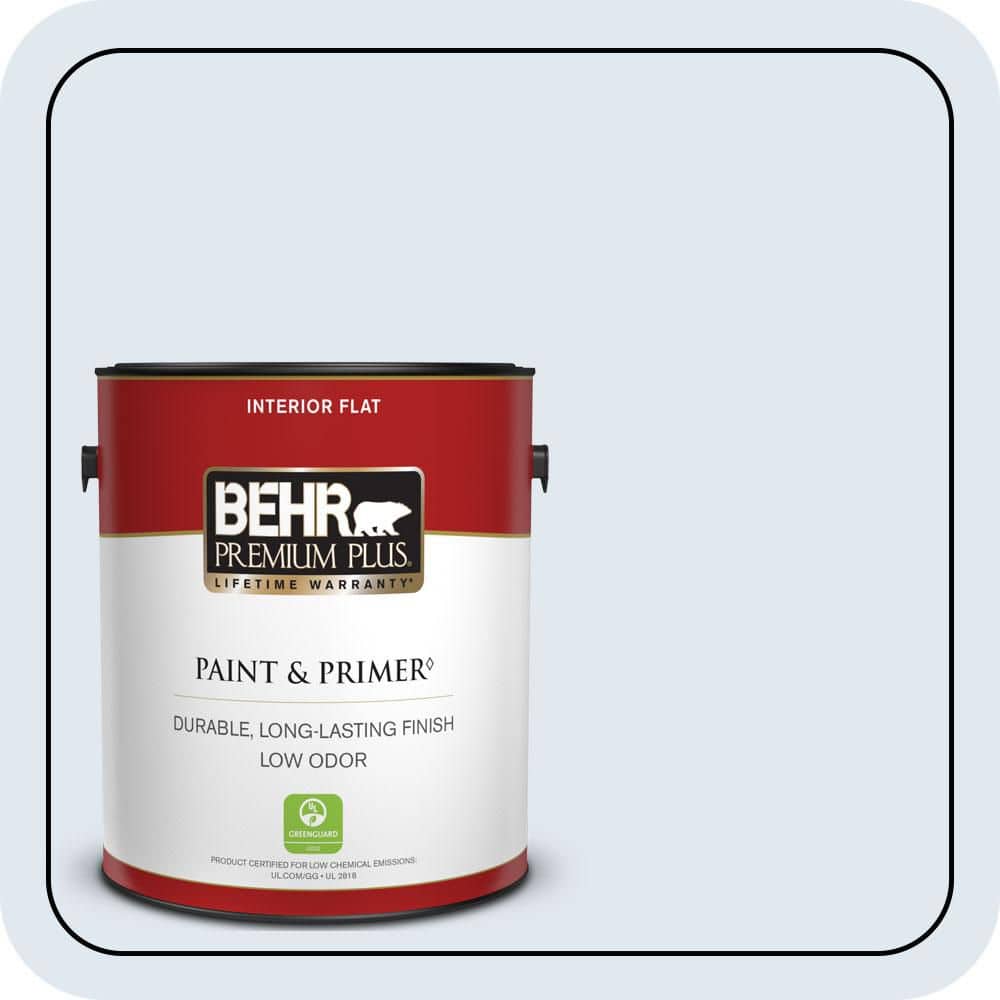 BEHR PREMIUM PLUS 1 gal. #M540-1 Bellflower Blue Flat Low Odor Interior Paint & Primer (1)