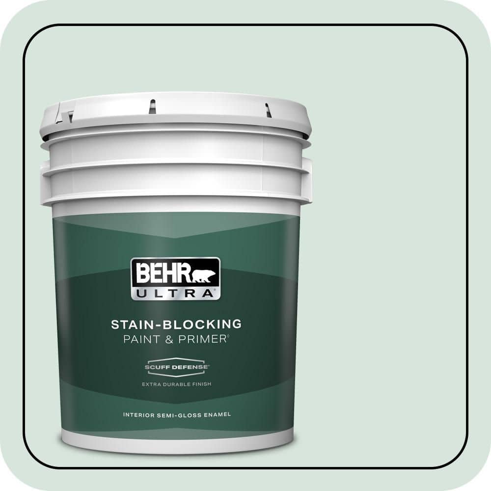 BEHR ULTRA 5 gal. #S420-1 New Day Extra Durable Semi-Gloss Enamel Interior Paint & Primer