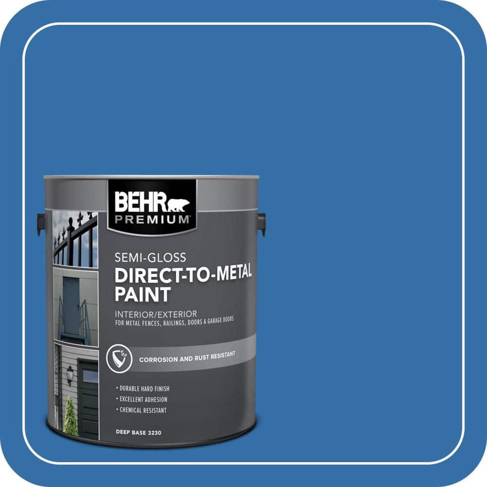 BEHR PREMIUM 1 gal. #P520-6 Mega Blue Semi-Gloss Direct to Metal Interior/Exterior Paint (1)