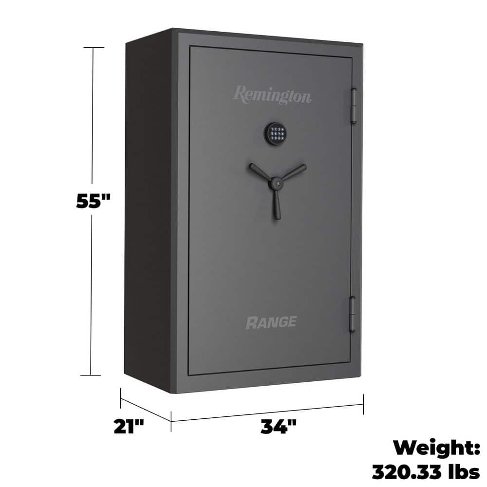 Remington 36 + 6-Gun Fireproof Gun Safe with Electronic Lock, Rich Gray Hammertone Finish (3)