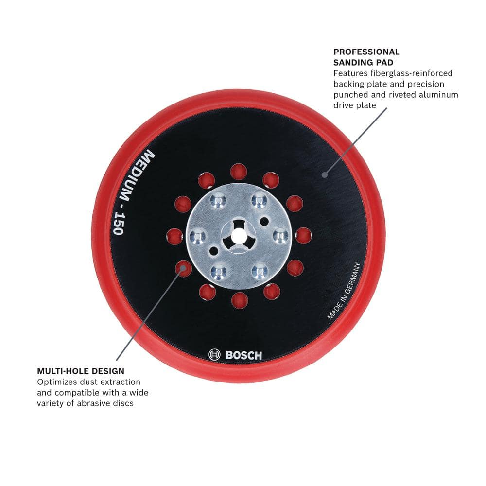 Bosch 6 in. Medium Hook-and-Loop Multi-Hole Sanding Pad (3)