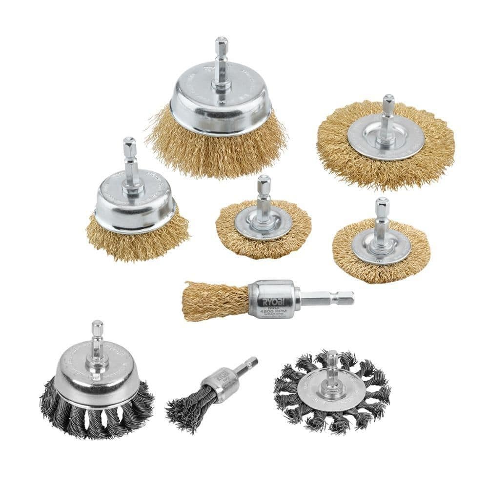 RYOBI Wire Wheel Assortment Set (6-Piece) & Twisted Wire Wheel Set (3-Pieces)