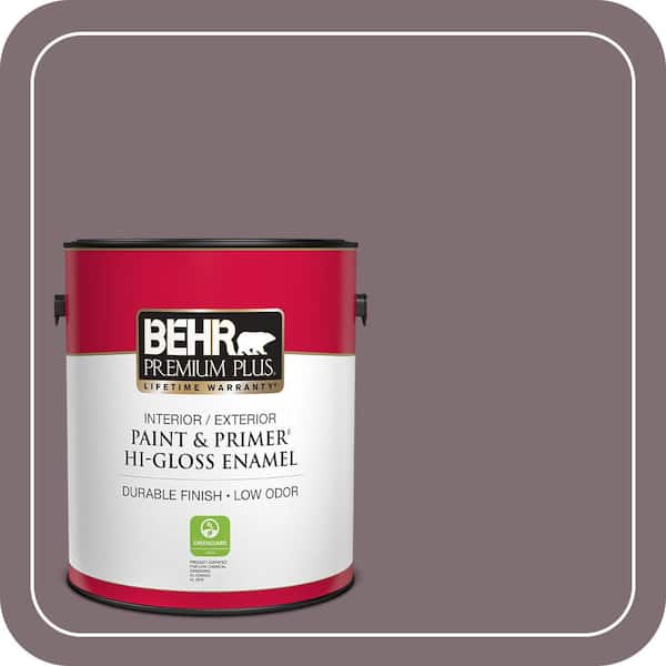 BEHR PREMIUM PLUS 1 gal. #N110-5 Royal Raisin Hi-Gloss Enamel Interior/Exterior Paint & Primer (2)