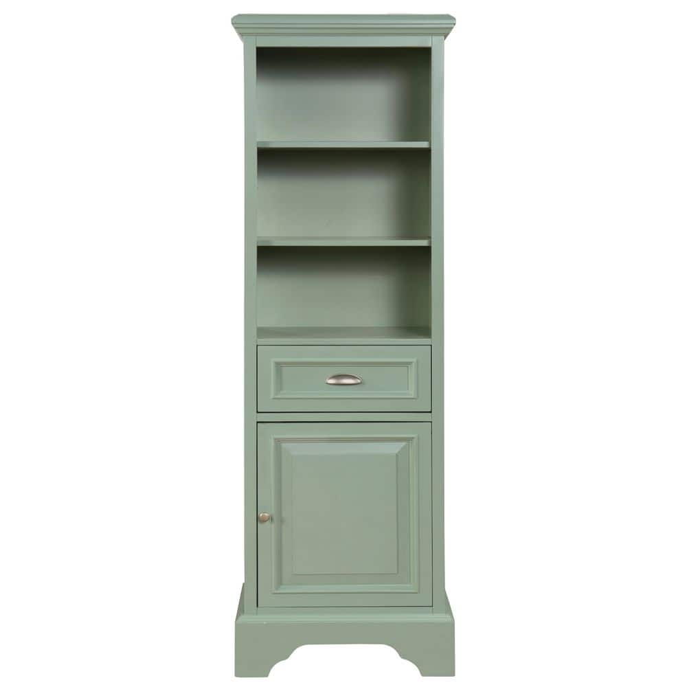 Home Decorators Collection Sadie 20 in. W x 14 in. D x 65 in. H Green Freestanding Linen Cabinet (2)