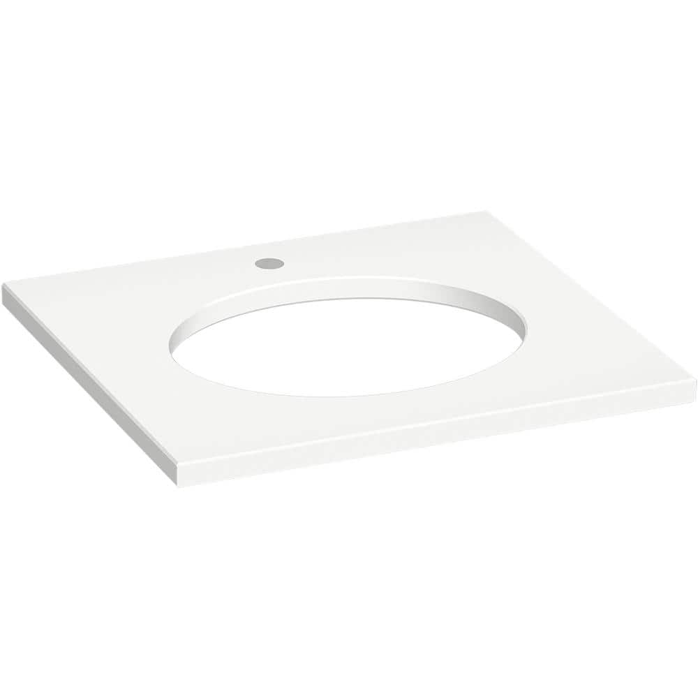 KOHLER Silestone 25 in. W x 22.4375 in. D Quartz Oval Cutout with Vanity Top in Miami White (1)