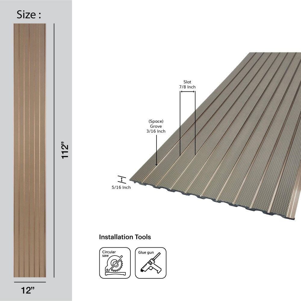 FROM PLAIN TO BEAUTIFUL IN HOURS Honeycomb 5/16 in. 1 ft. 9.3 ft. Glue-Up Foam Wood Slat Walls /186 sq. (4)